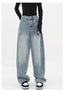 Light Blue Wash Trendy Baggy Boyfriend Jeans Light Blue / L women clothing