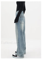 Light Blue Wash Trendy Baggy Boyfriend Jeans women clothing