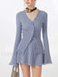 Lilac Raw Hem Trendy Long Sleeve Knit Top Blue / S Sweaters L