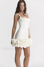 Lilou Ivory Stylish Ruffle Dress Party Dresses L