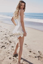 Lilou Ivory Stylish Ruffle Dress Party Dresses L