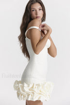 Lilou Ivory Stylish Ruffle Dress Party Dresses L
