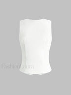 Linen Blends Button Up Tank Top Tank Tops & Camis