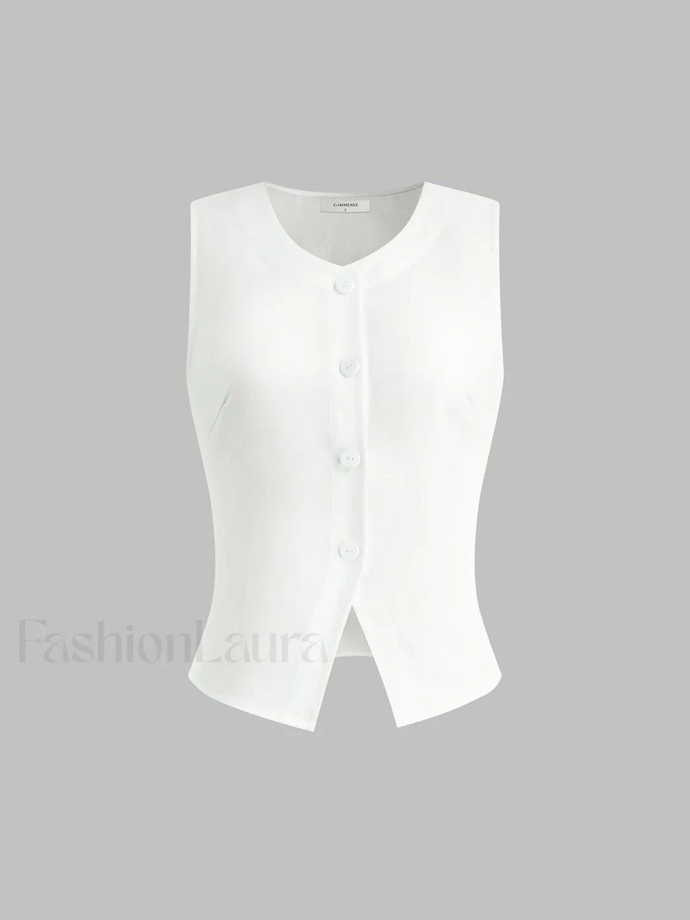 Linen Blends Button Up Tank Top White / XS Tank Tops & Camis