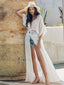 Long Kaftan Pareo Beach Cover Up WHITE / One Size