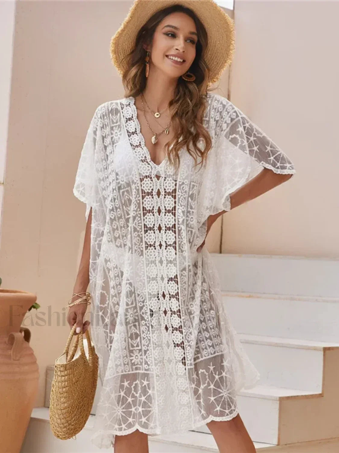 Long Lace Plus Size Cover Up Secondary image