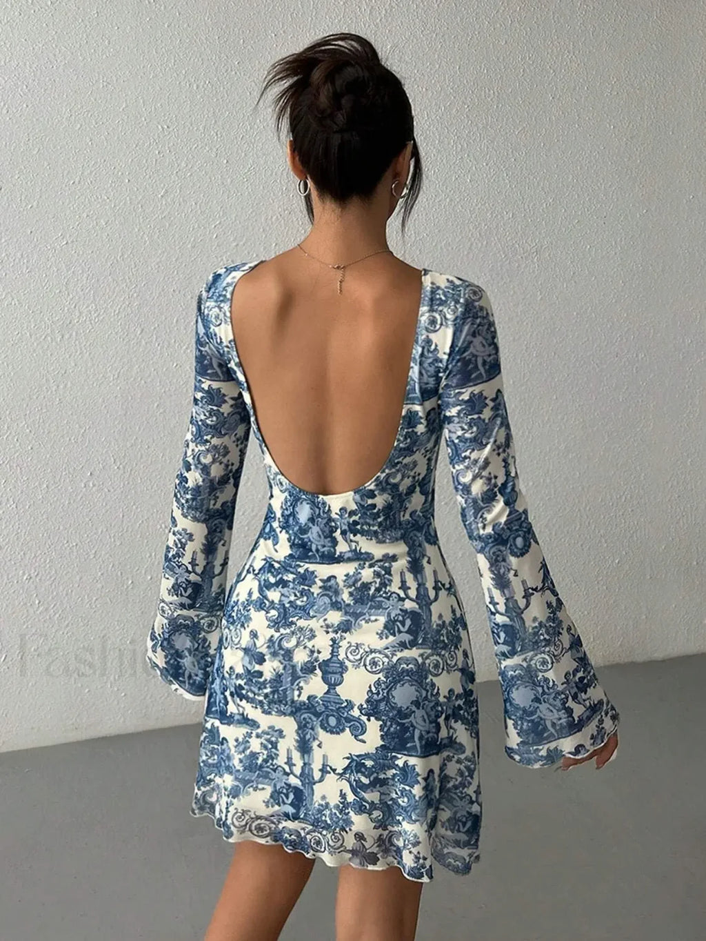 Long Sleeve Bodycon Floral Dress