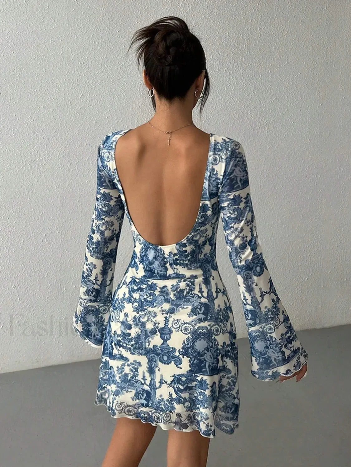 Long Sleeve Bodycon Floral Dress