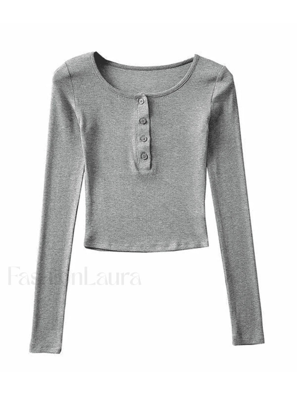 Long Sleeve Crop Top Tops&Tees