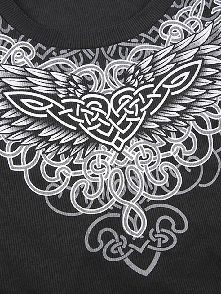 Long Sleeve Heart Pattern Print Tee Tops&Tees