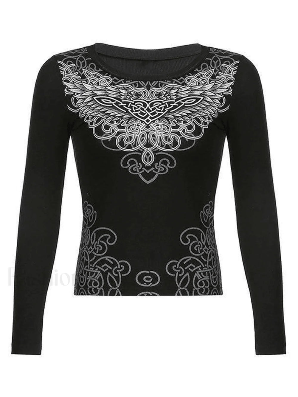 Long Sleeve Heart Pattern Print Tee Tops&Tees