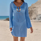 Long Sleeve Shirt Beach Cover Up Blue / S