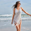 Long Sleeve Shirt Beach Cover Up WHITE / S