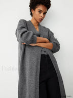 Longline Cardigan Graceful With Matching Vest Sweaters L