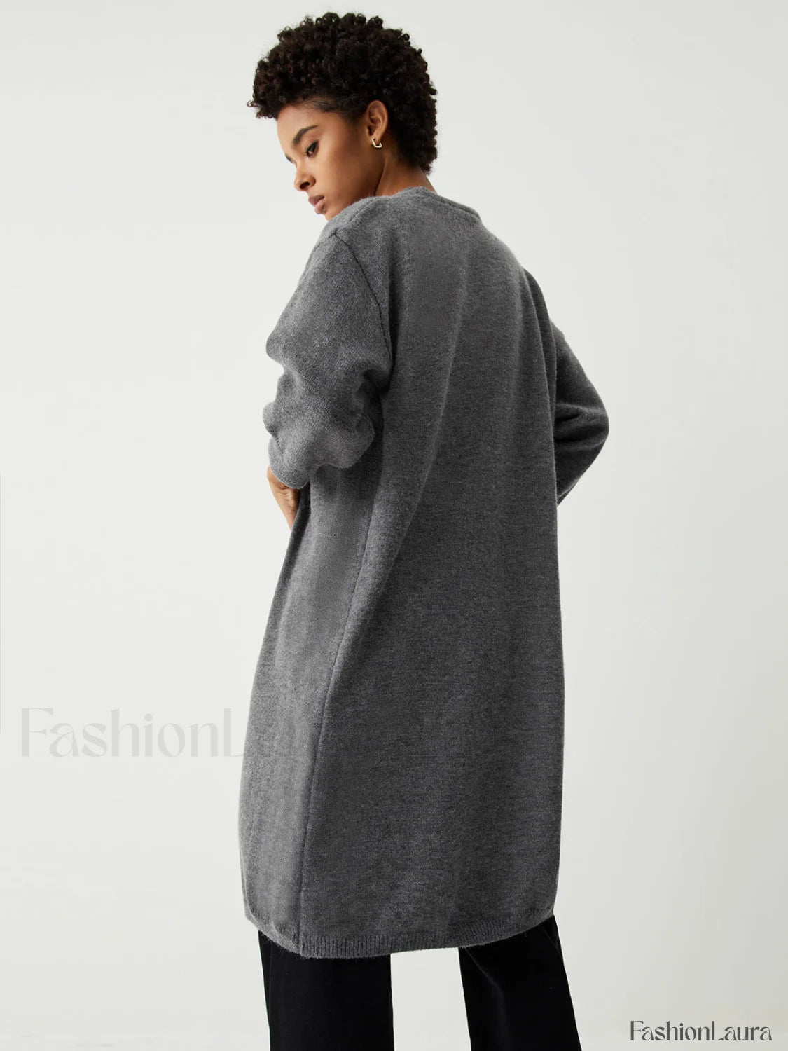 Longline Cardigan Graceful With Matching Vest Sweaters L