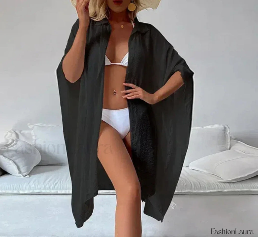 Loose Cardigan Sun Protection Cover Up Black / One Size