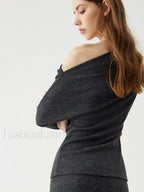 Loose Casual Graceful Gray Two Piece Set Pant Sets