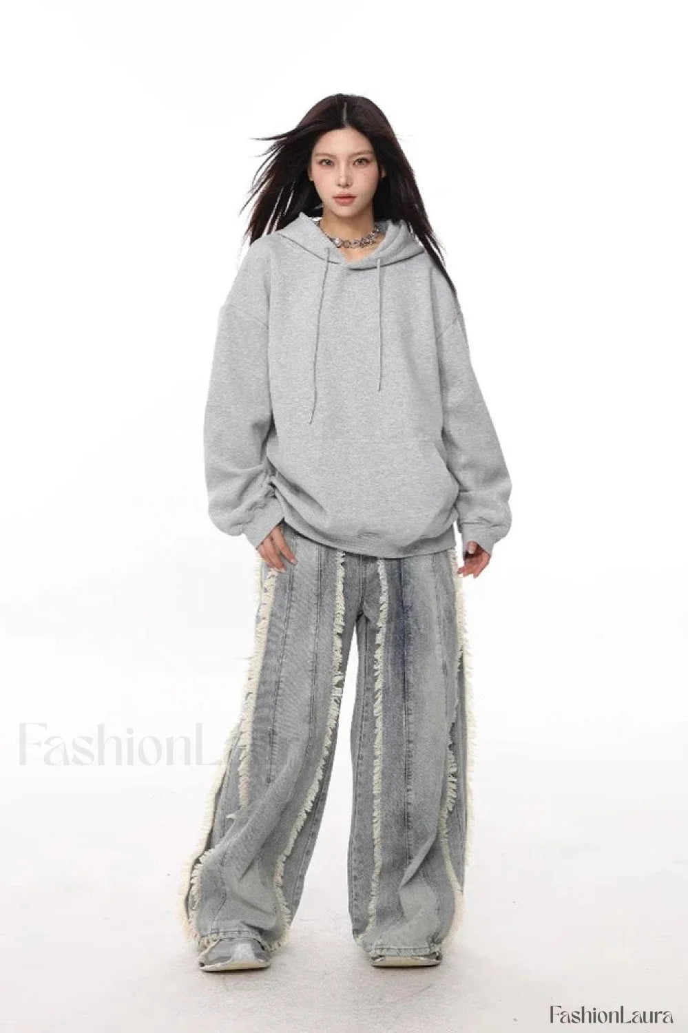 Loose Fit Long Sleeve Pullover Hoodie