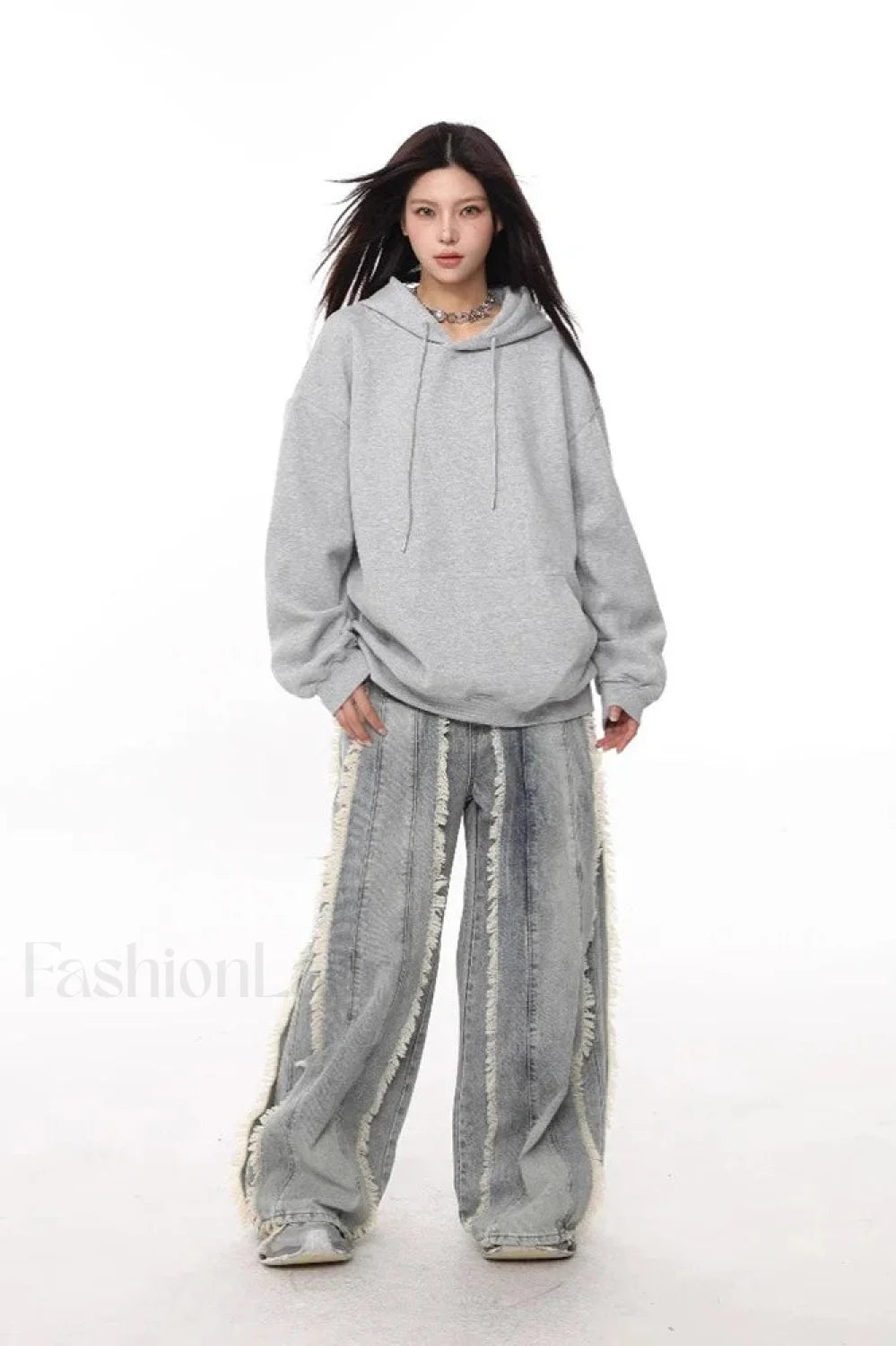 Loose Fit Long Sleeve Pullover Hoodie