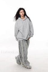 Loose Fit Long Sleeve Pullover Hoodie