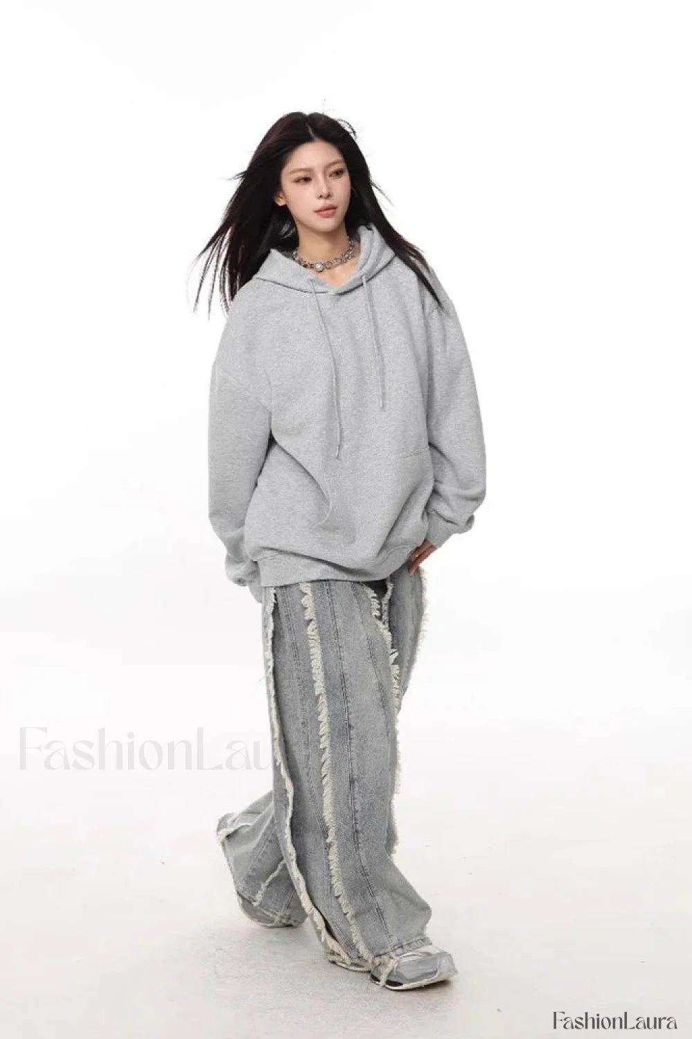 Loose Fit Long Sleeve Pullover Hoodie