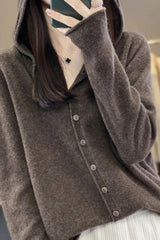 Loose Fit Merino Wool Hoodie Mocha / M