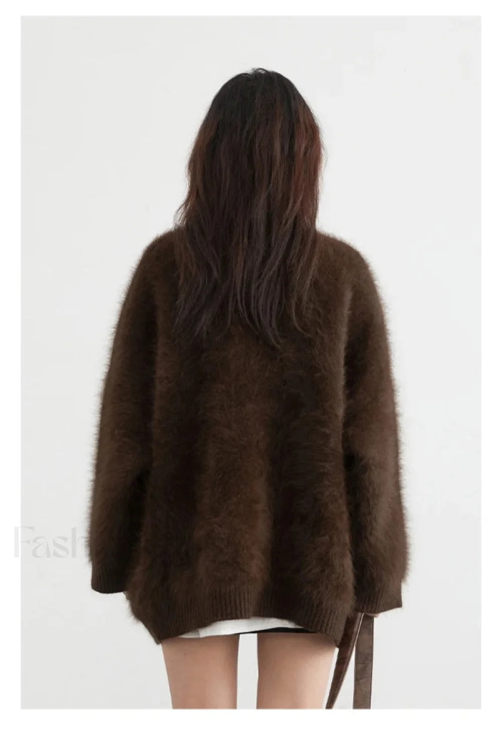 Loose Fit Rabbit Hair Knit Cardigan