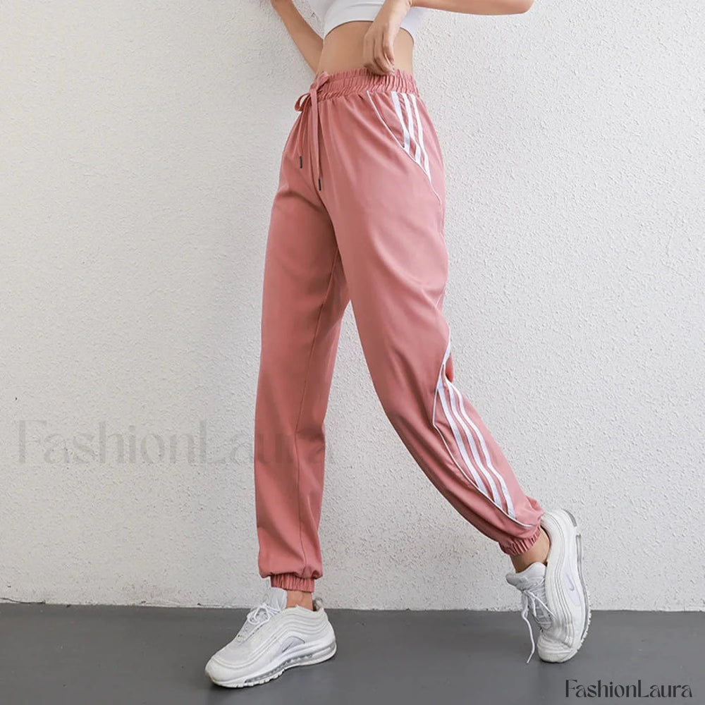 Loose Running Straight Tracksuit Sweatpants Pink / S