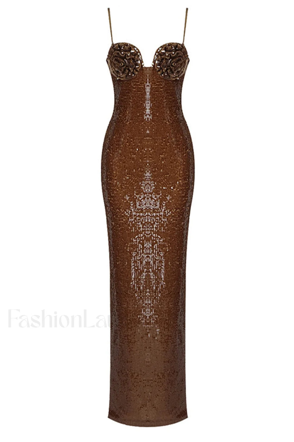Lorelei Brown Stylish Sequin Dress XS / Brown