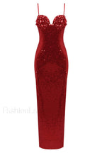 Lorelei Brown Stylish Sequin Dress XS / Scarlette