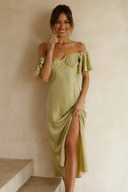 Louisa Elegant Midi Dress S / Olive