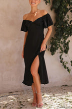 Louisa Elegant Midi Dress S / Black