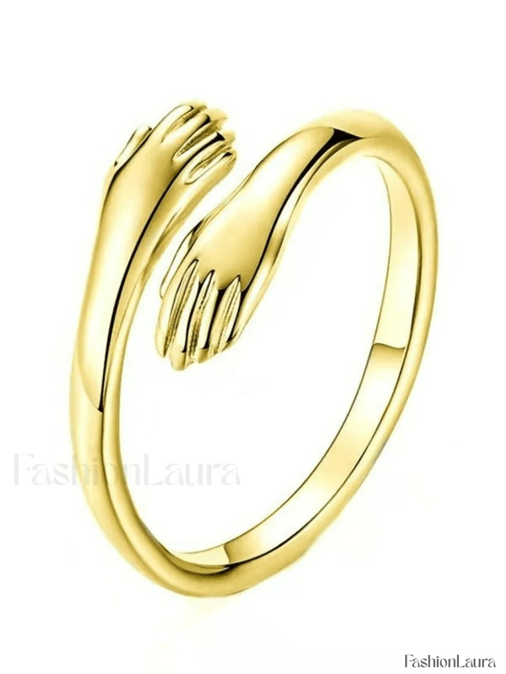 Love Hug Adjustable Cuff Ring Golden / ONE SIZE Rings