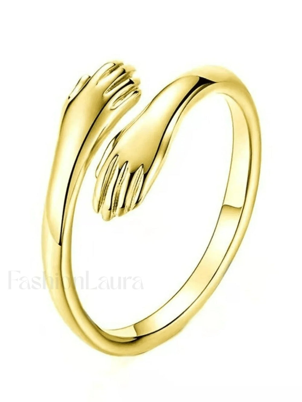 Love Hug Adjustable Cuff Ring Golden / ONE SIZE Rings