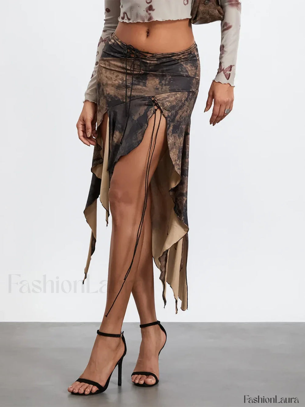 Low Rise Tassel Asymmetrical Retro Skirt