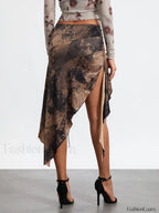 Low Rise Tassel Asymmetrical Retro Skirt