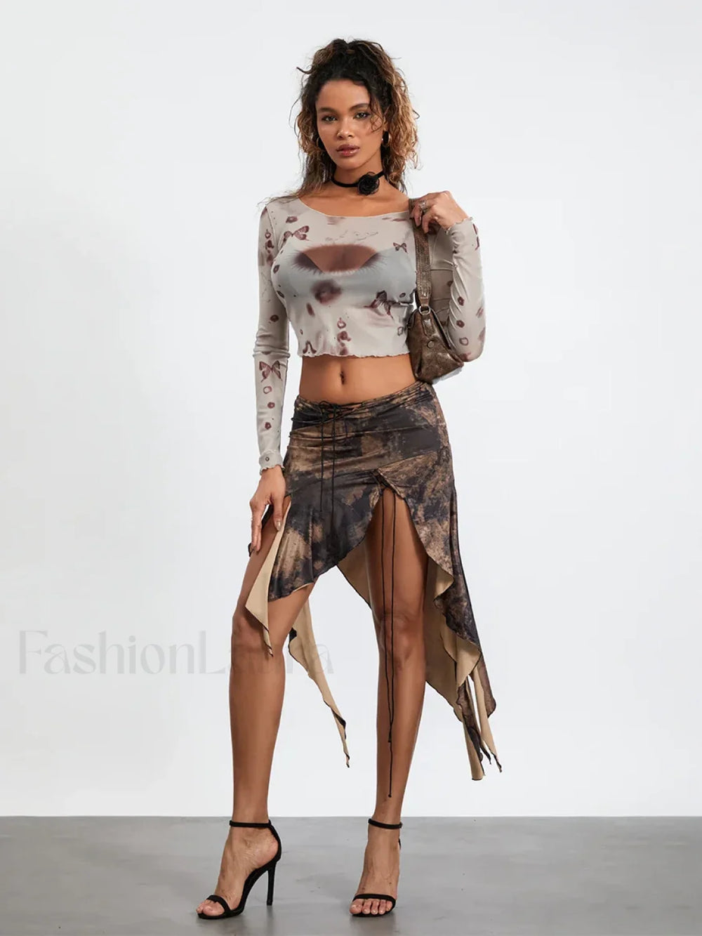 Low Rise Tassel Asymmetrical Retro Skirt