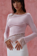 Lucca Long Stylish Sleeve Top S / Pink