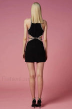 Luna Crystal Floral Charming Embellished Mini Dress