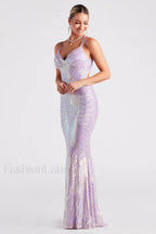 Lyanna Formal Iridescent Charming Sequin Mermaid Dress