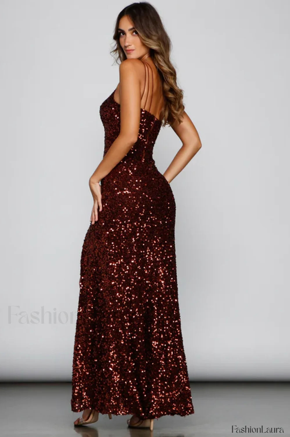 Lyla Formal Stylish One Shoulder Sequin Dress
