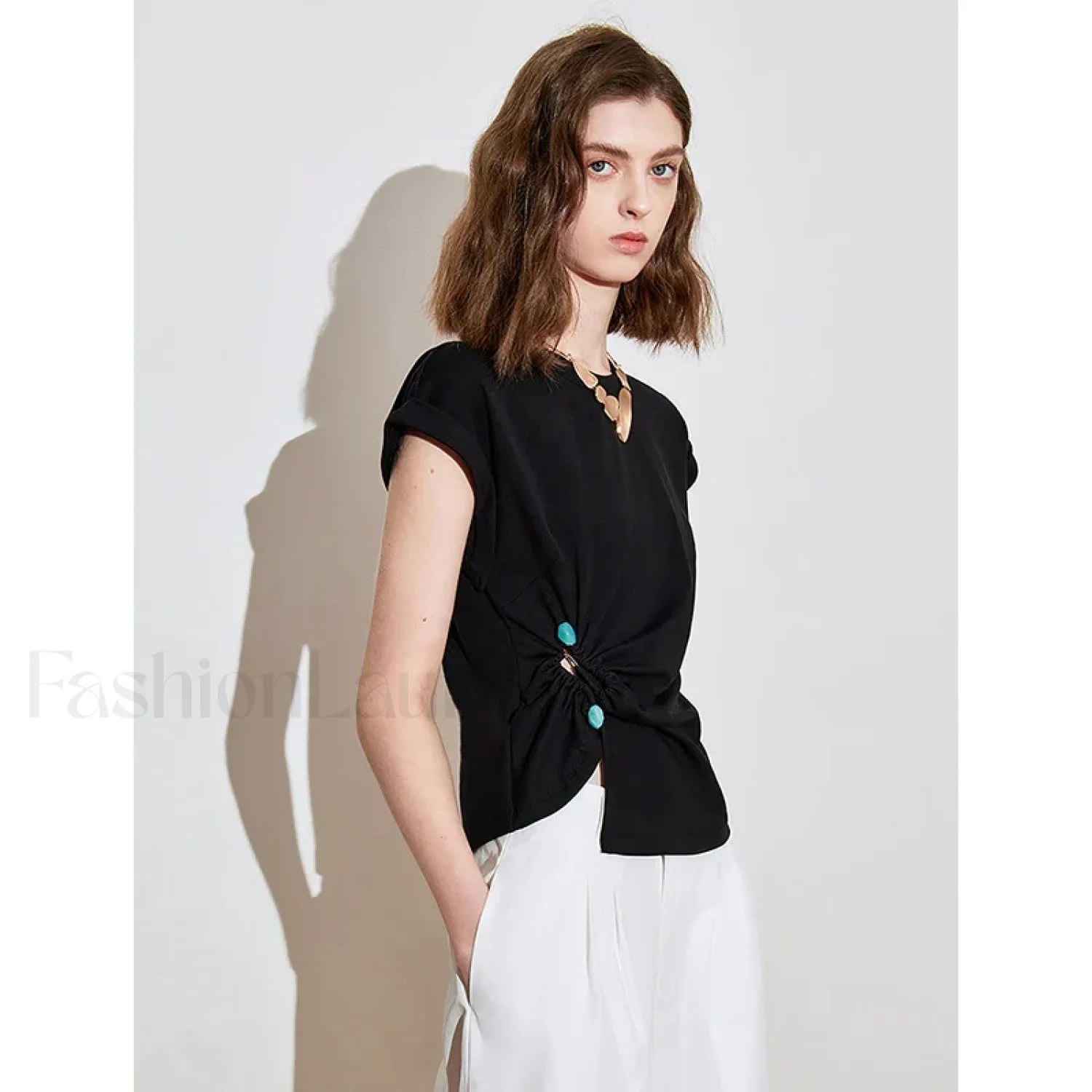 Lyocell Twisted Cotton Short T-Shirt Secondary image