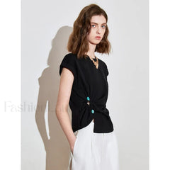 Lyocell Twisted Cotton Short T Shirt