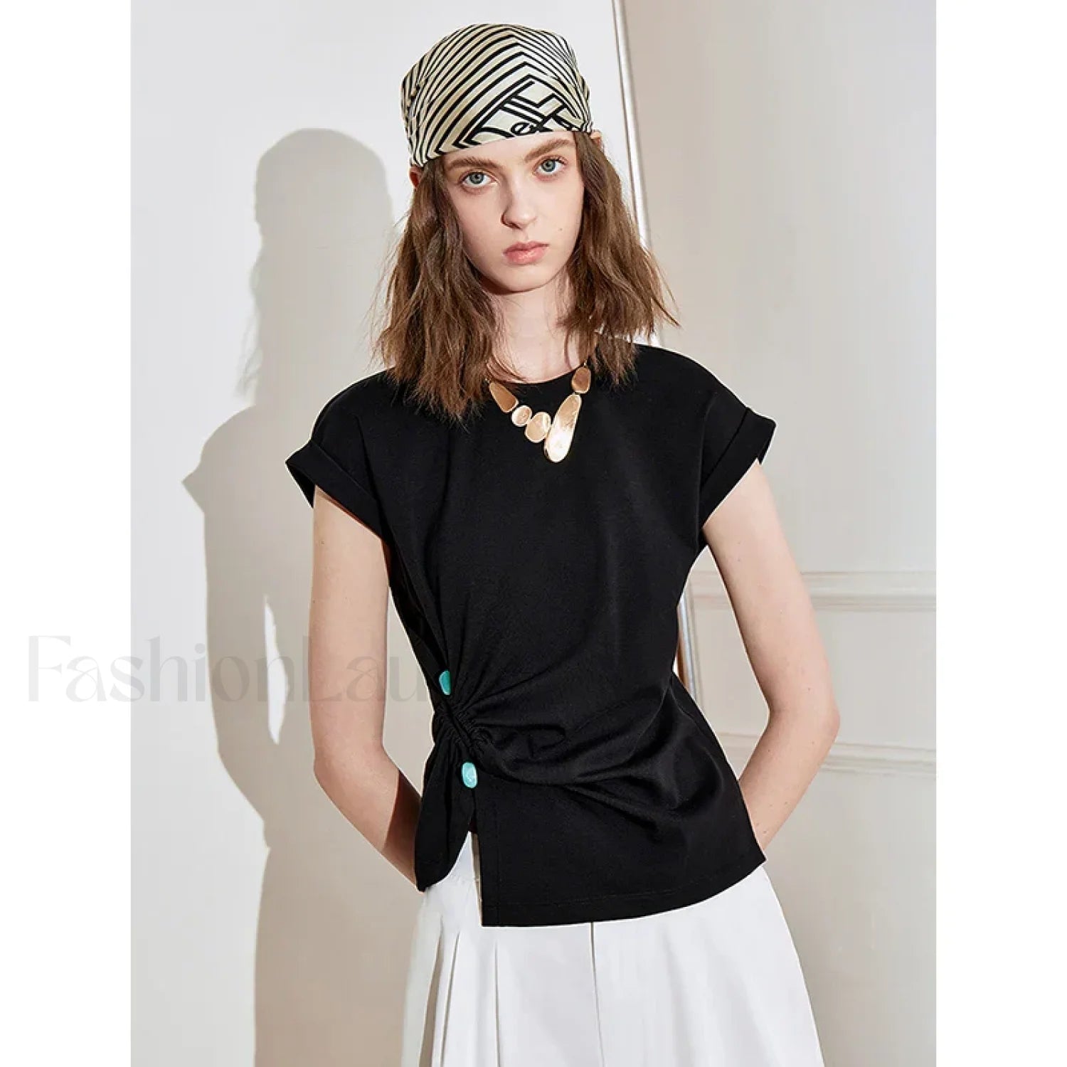 Lyocell Twisted Cotton Short T Shirt Black / S Main image