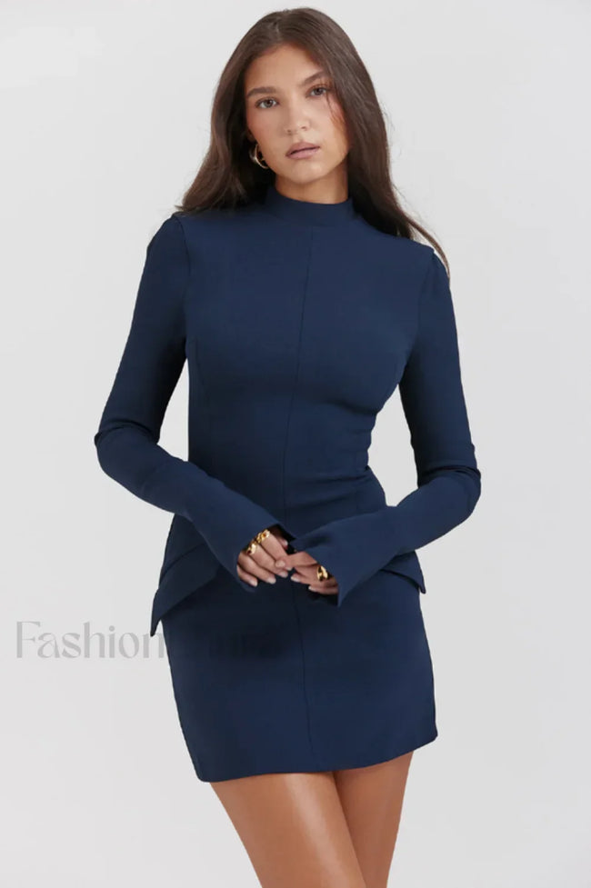 Mahalia Navy Stylish Mini Dress XS / Navy Main image