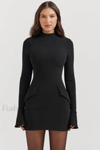 Mahalia Navy Stylish Mini Dress XS / Black
