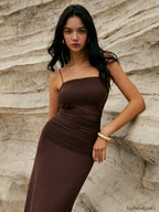 Maillard Patchwork Graceful Cami Long Dress Dresses