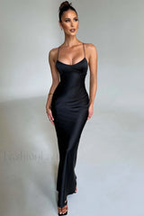 Malika Elegant Maxi Dress S / Black
