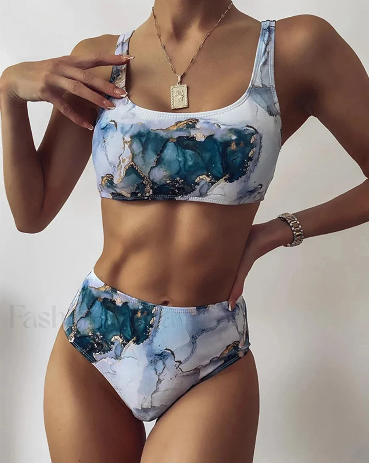 Marble Sport Bandeau Bikini Set Main image