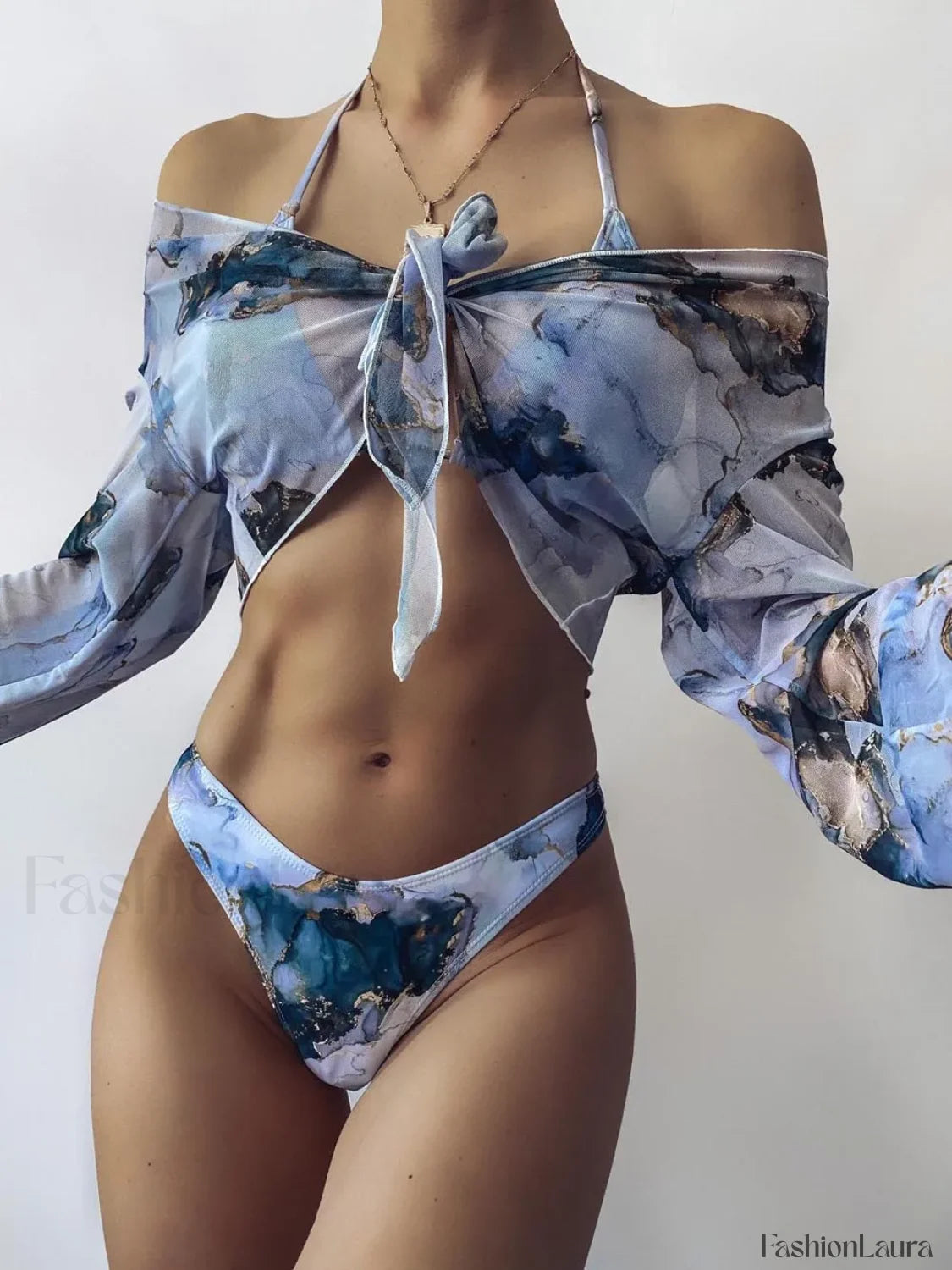 Marble Sport Bandeau Bikini Set